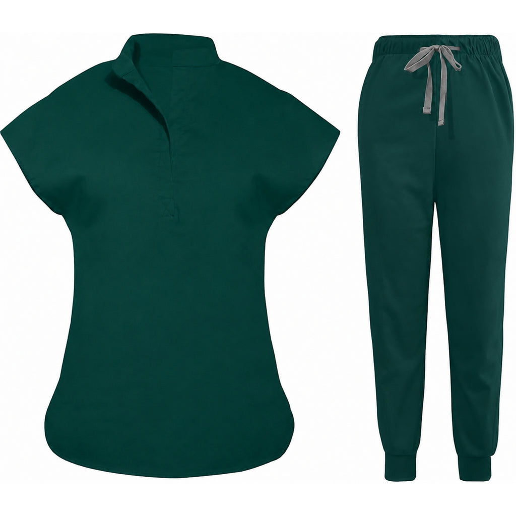 Women's Stretch Jogger Scrubs Set – Multi-Pocket Top & Pants, 9 Colors