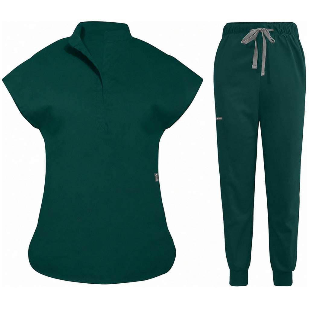 Women's Stretch Jogger Scrubs Set – Multi-Pocket Top & Pants, 9 Colors