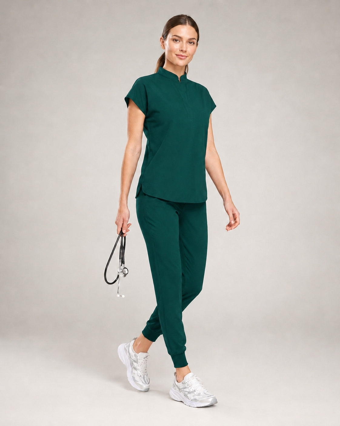 Women's Stretch Jogger Scrubs Set – Multi-Pocket Top & Pants, 9 Colors