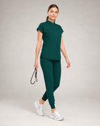 Women's Stretch Jogger Scrubs Set – Multi-Pocket Top & Pants, 9 Colors