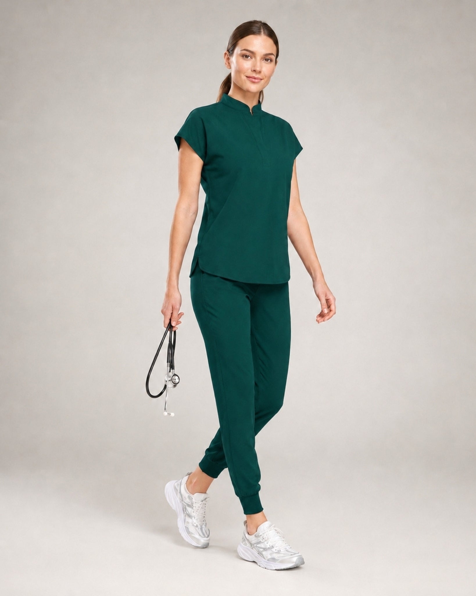 Women's Stretch Jogger Scrubs Set – Multi-Pocket Top & Pants, 9 Colors