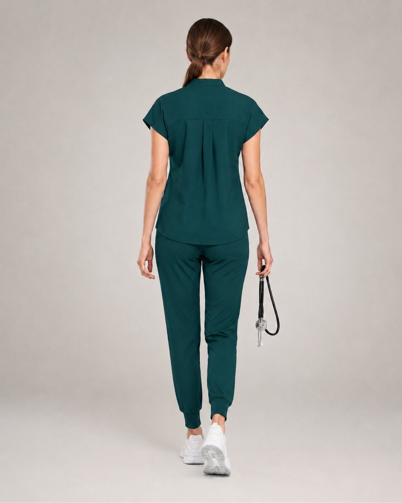 Women's Stretch Jogger Scrubs Set – Multi-Pocket Top & Pants, 9 Colors