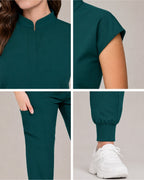 Women's Stretch Jogger Scrubs Set – Multi-Pocket Top & Pants, 9 Colors