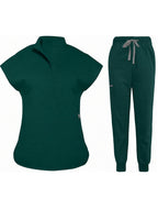 Women's Stretch Jogger Scrubs Set – Multi-Pocket Top & Pants, 9 Colors