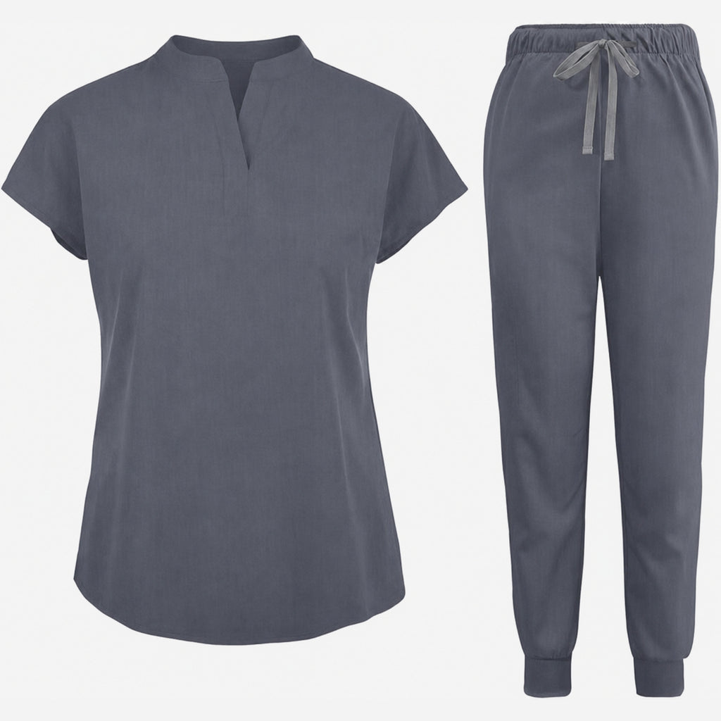 Women's Stretch Jogger Scrubs Set – Multi-Pocket Top & Pants, 9 Colors