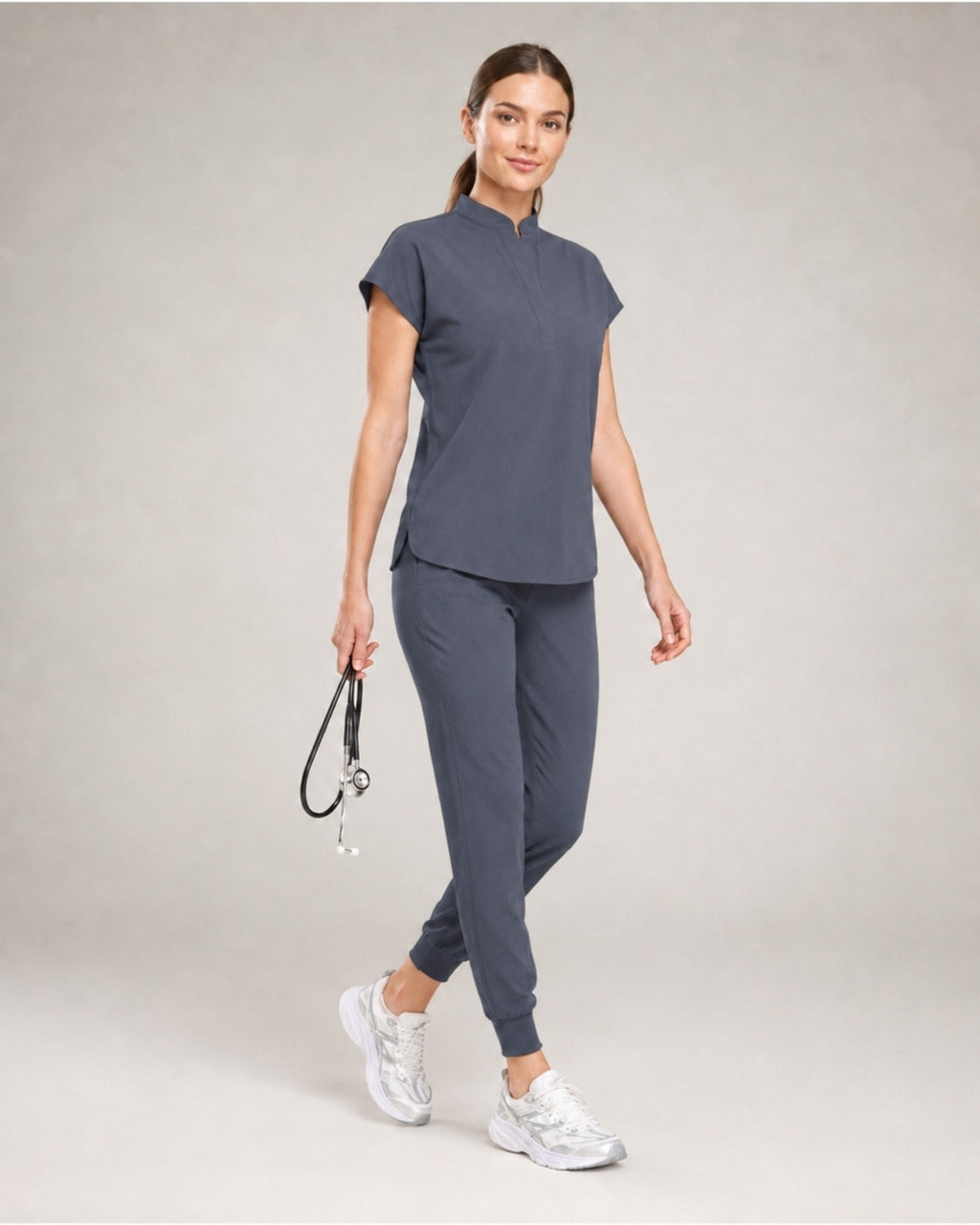 Women's Stretch Jogger Scrubs Set – Multi-Pocket Top & Pants, 9 Colors