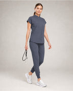 Women's Stretch Jogger Scrubs Set – Multi-Pocket Top & Pants, 9 Colors