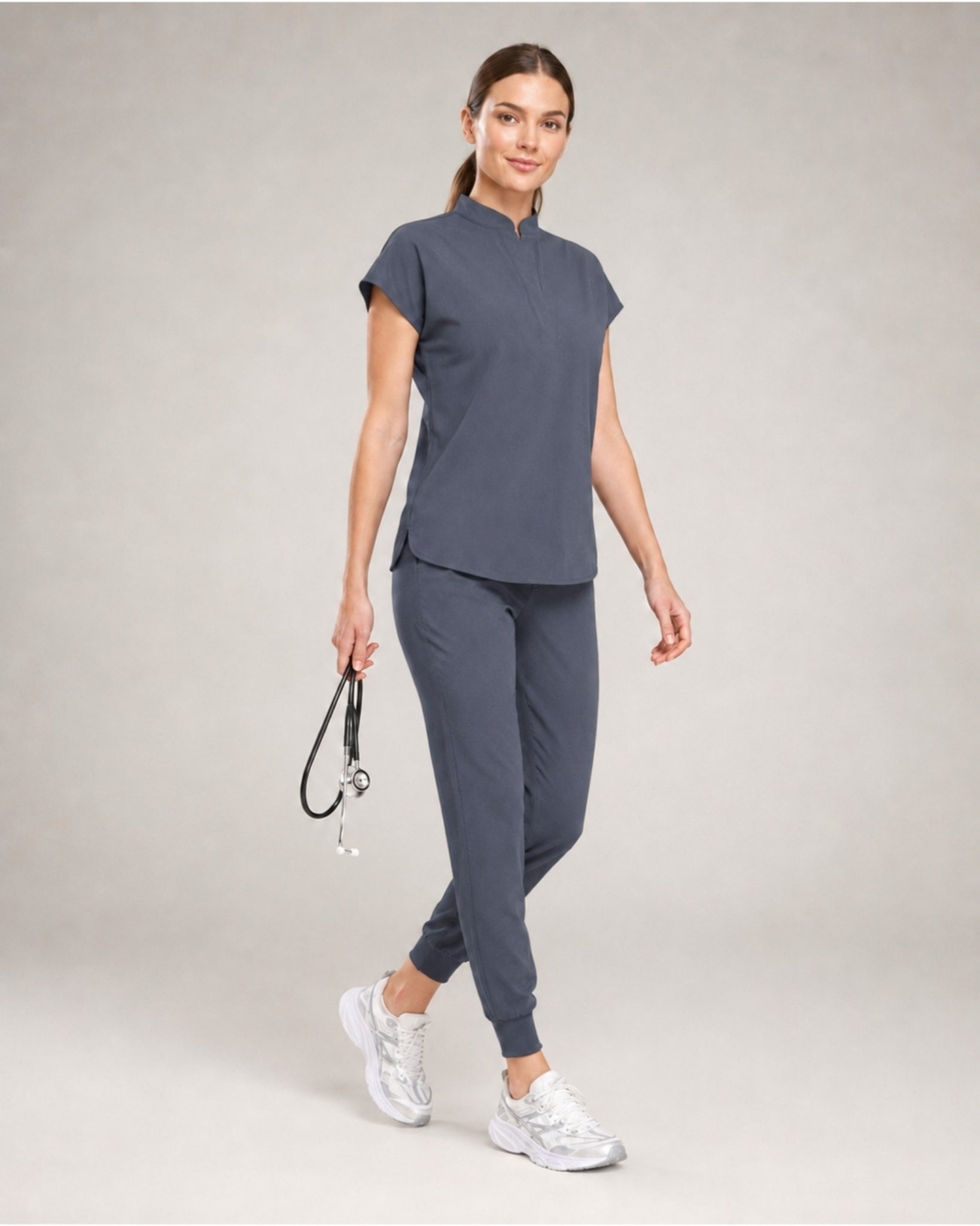 Women's Stretch Jogger Scrubs Set – Multi-Pocket Top & Pants, 9 Colors