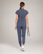Women's Stretch Jogger Scrubs Set – Multi-Pocket Top & Pants, 9 Colors