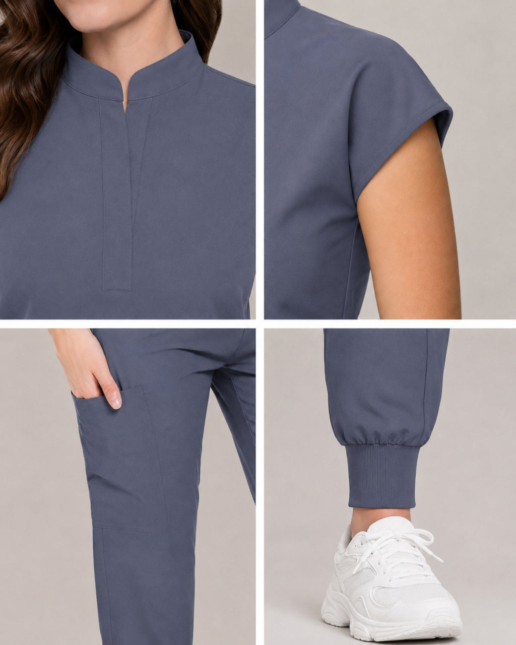 Women's Stretch Jogger Scrubs Set – Multi-Pocket Top & Pants, 9 Colors