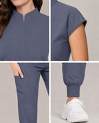 Women's Stretch Jogger Scrubs Set – Multi-Pocket Top & Pants, 9 Colors