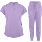 Women's Stretch Jogger Scrubs Set – Multi-Pocket Top & Pants, 9 Colors
