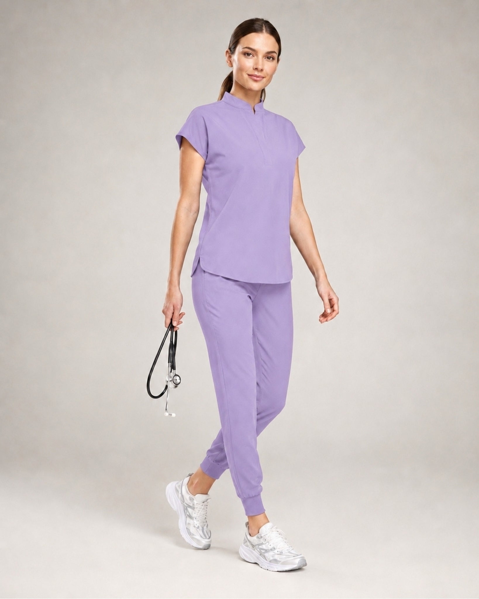 Women's Stretch Jogger Scrubs Set – Multi-Pocket Top & Pants, 9 Colors