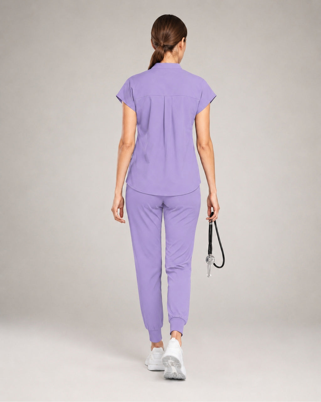 Women's Stretch Jogger Scrubs Set – Multi-Pocket Top & Pants, 9 Colors