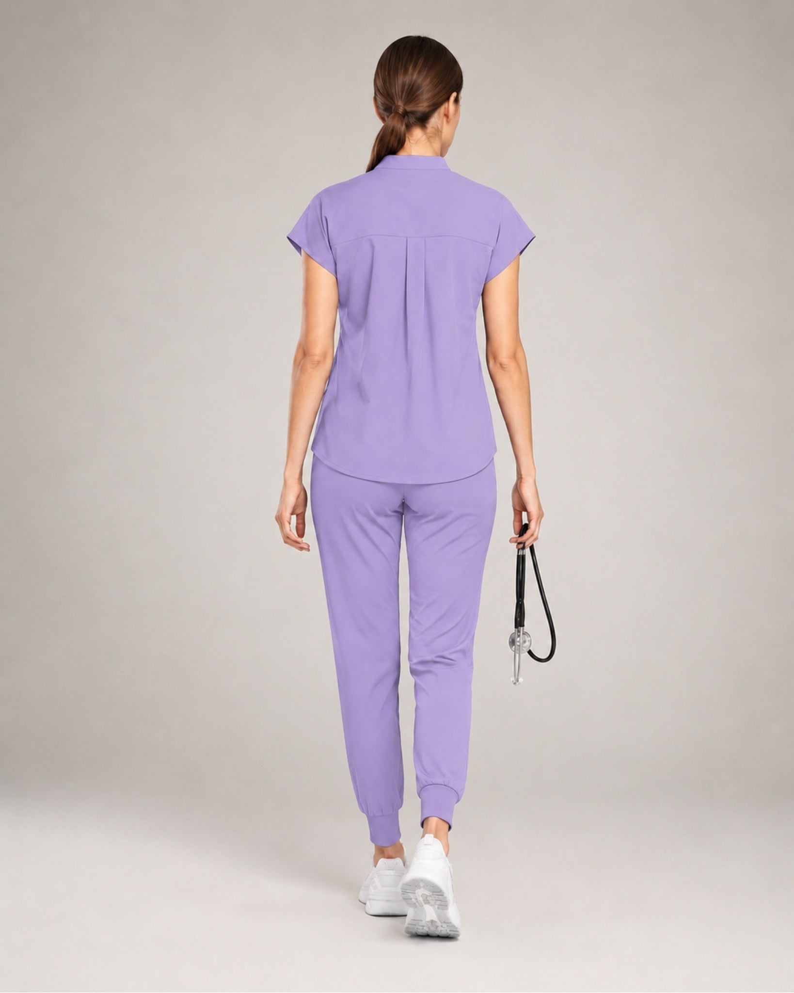 Women's Stretch Jogger Scrubs Set – Multi-Pocket Top & Pants, 9 Colors