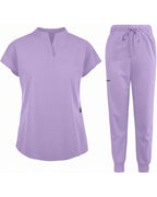 Women's Stretch Jogger Scrubs Set – Multi-Pocket Top & Pants, 9 Colors