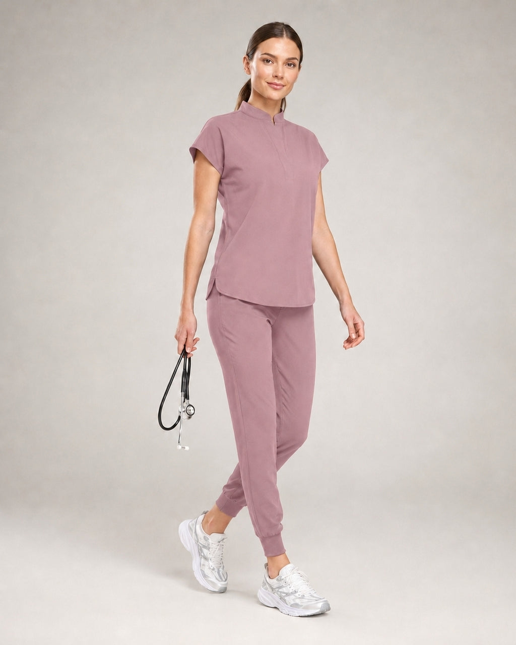 Women's Stretch Jogger Scrubs Set – Multi-Pocket Top & Pants, 9 Colors