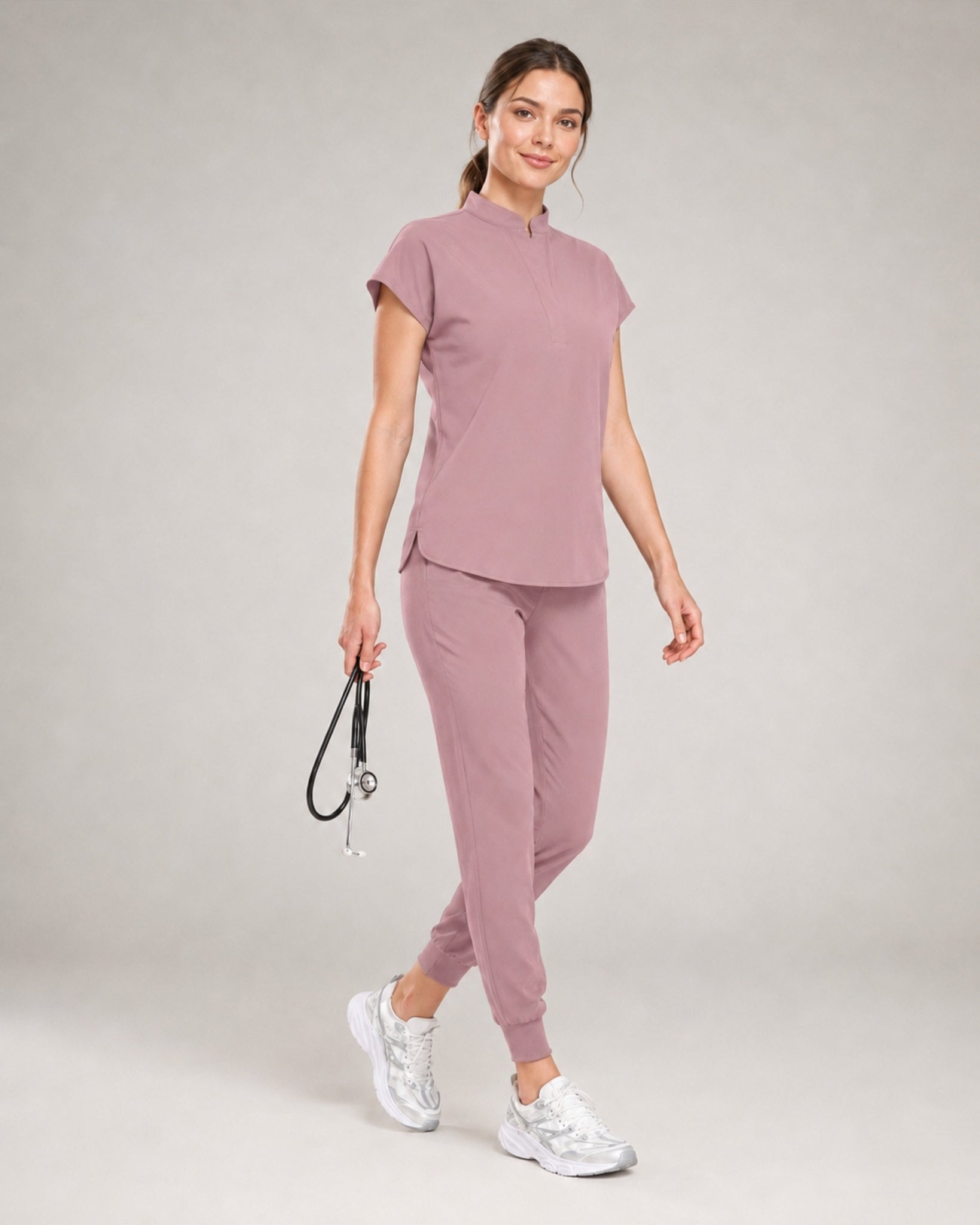 Women's Stretch Jogger Scrubs Set – Multi-Pocket Top & Pants, 9 Colors