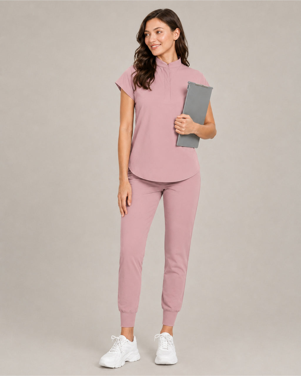 Women's Stretch Jogger Scrubs Set – Multi-Pocket Top & Pants, 9 Colors
