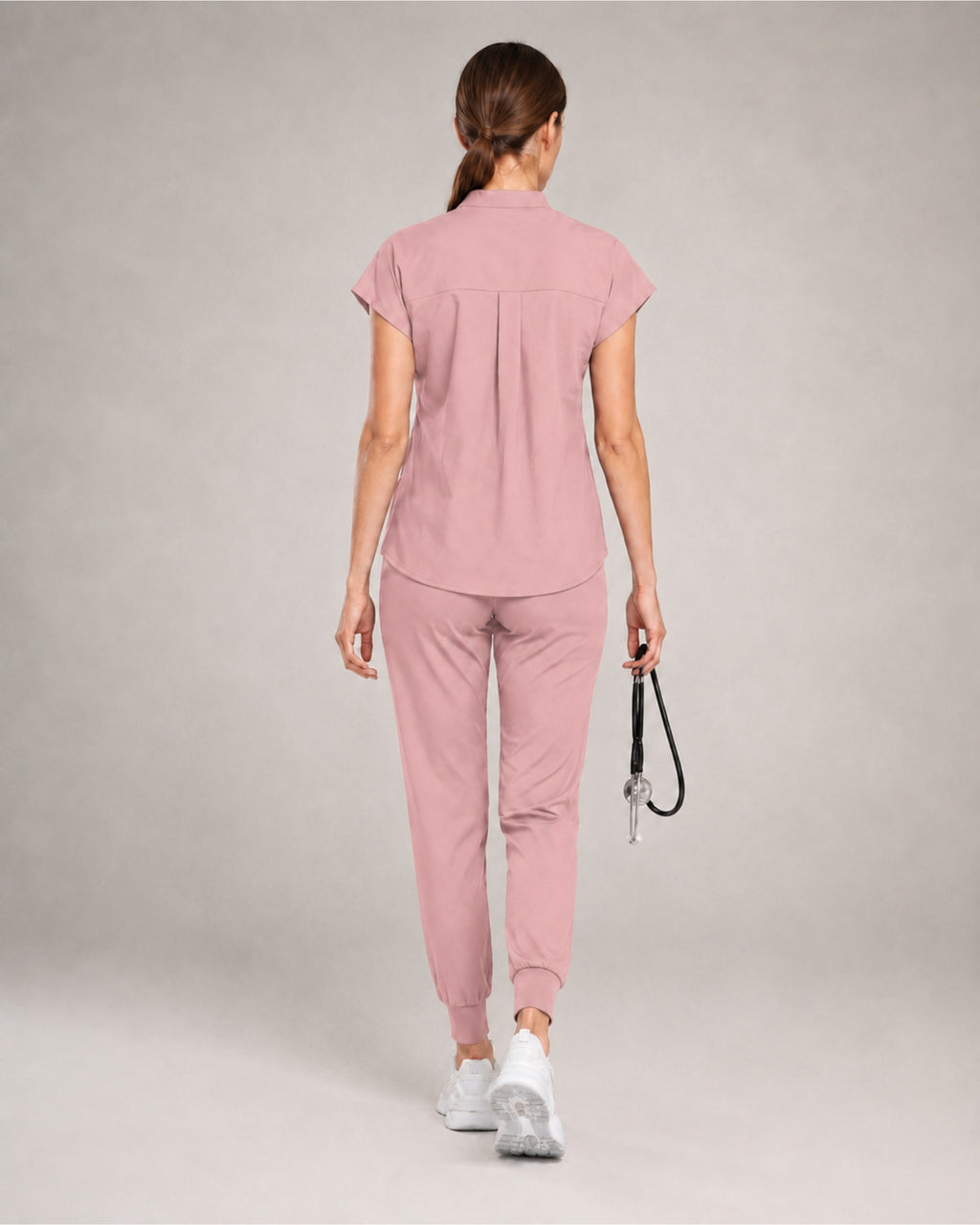 Women's Stretch Jogger Scrubs Set – Multi-Pocket Top & Pants, 9 Colors