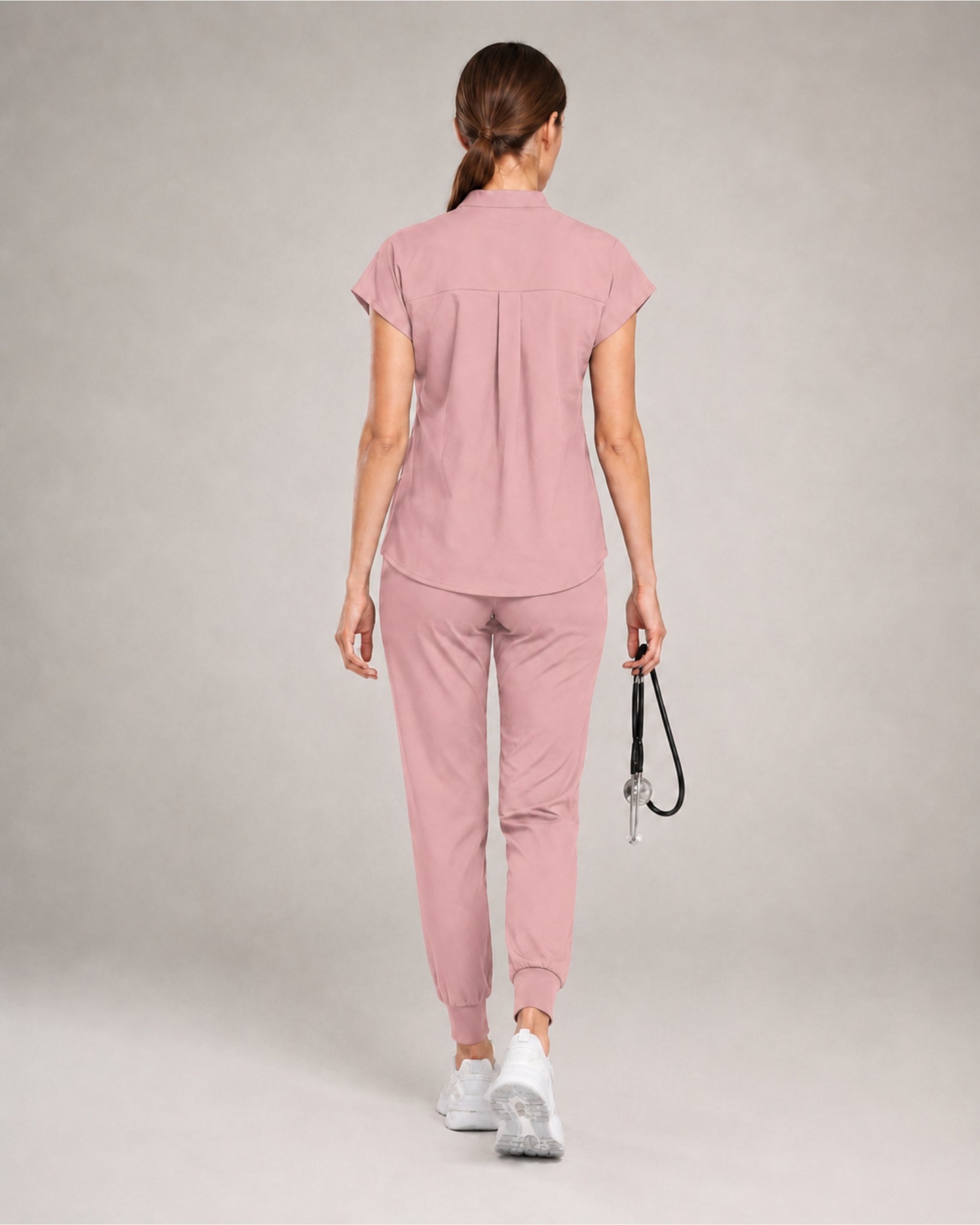 Women's Stretch Jogger Scrubs Set – Multi-Pocket Top & Pants, 9 Colors