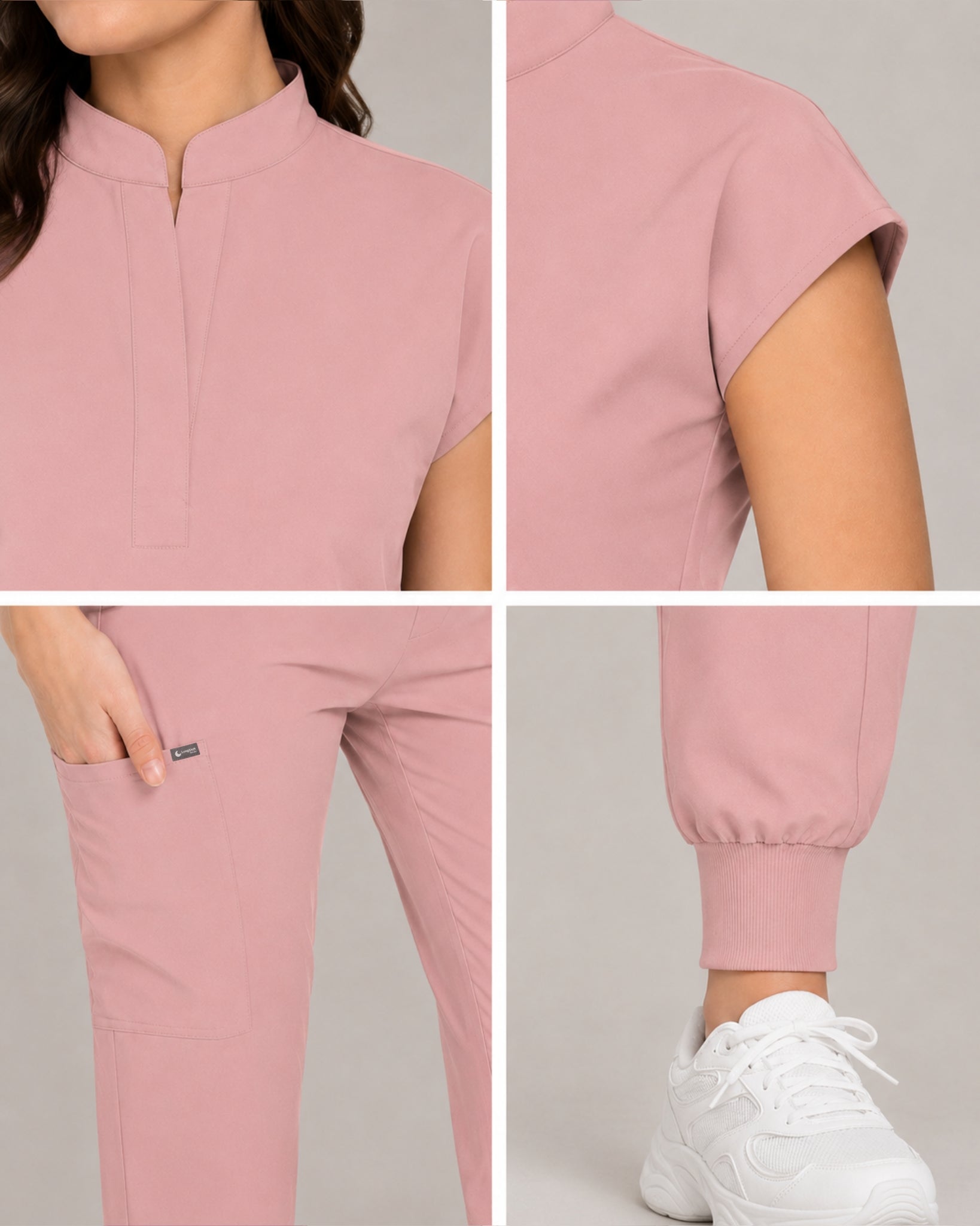 Women's Stretch Jogger Scrubs Set – Multi-Pocket Top & Pants, 9 Colors