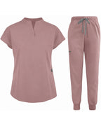 Women's Stretch Jogger Scrubs Set – Multi-Pocket Top & Pants, 9 Colors