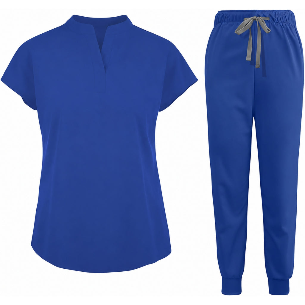 Women's Stretch Jogger Scrubs Set – Multi-Pocket Top & Pants, 9 Colors