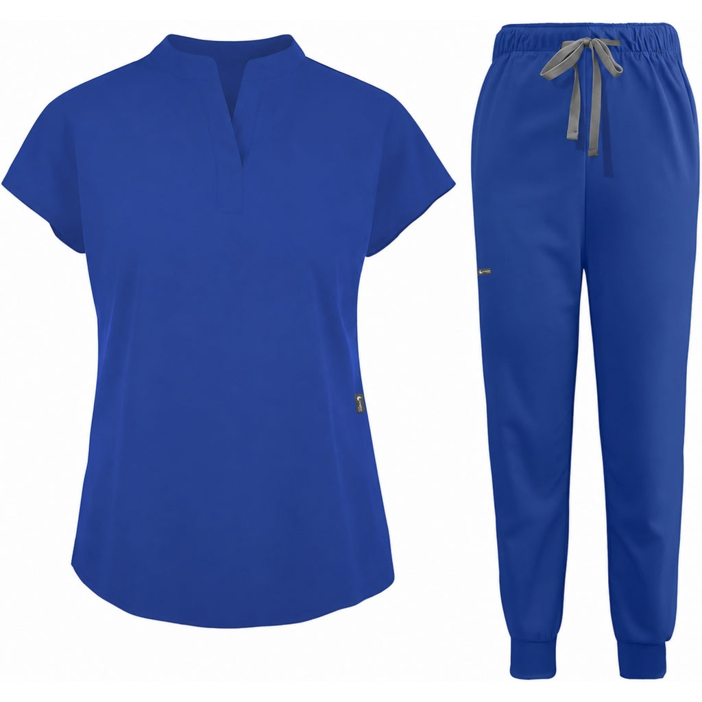 Women's Stretch Jogger Scrubs Set – Multi-Pocket Top & Pants, 9 Colors