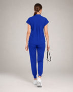 Women's Stretch Jogger Scrubs Set – Multi-Pocket Top & Pants, 9 Colors