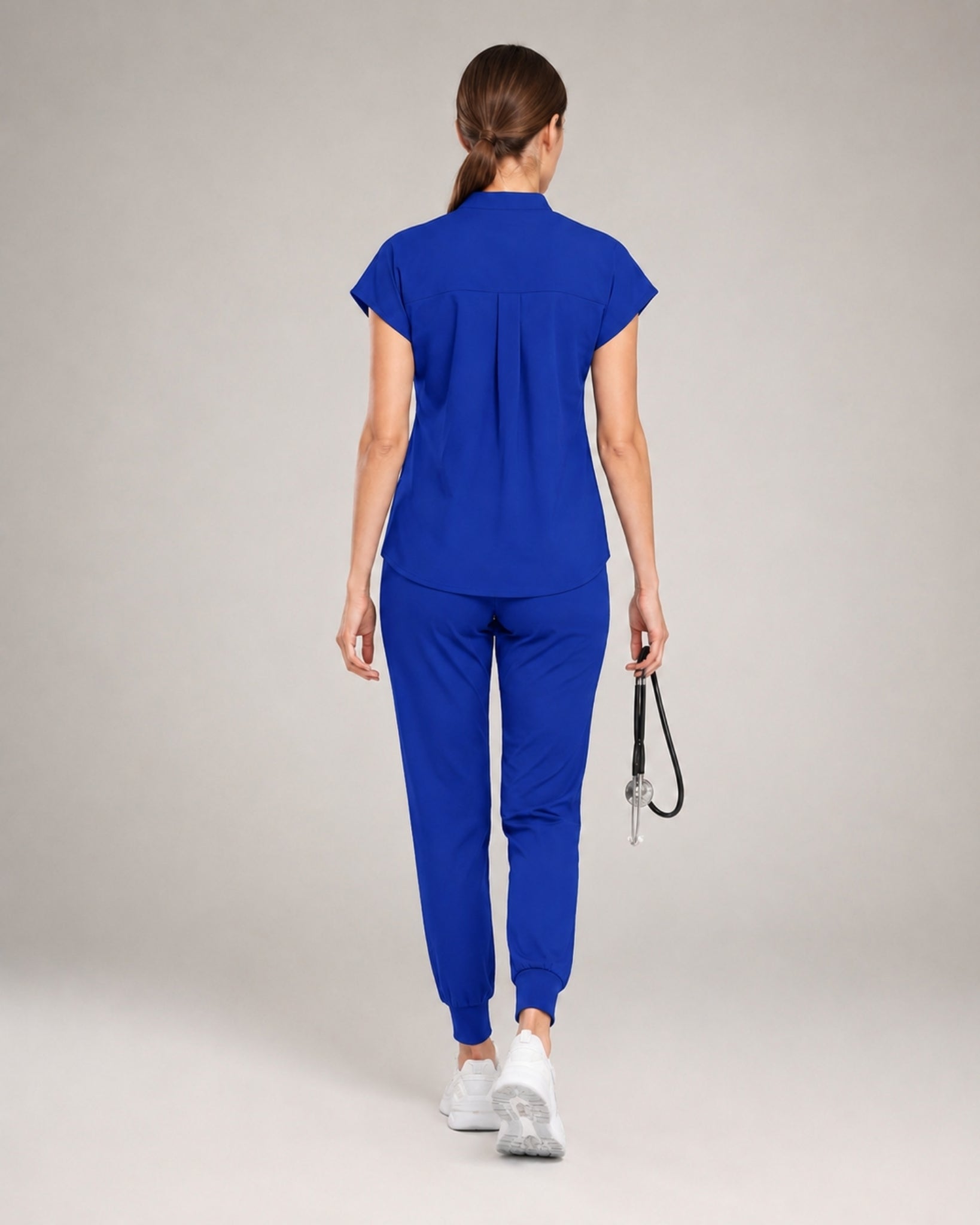 Women's Stretch Jogger Scrubs Set – Multi-Pocket Top & Pants, 9 Colors